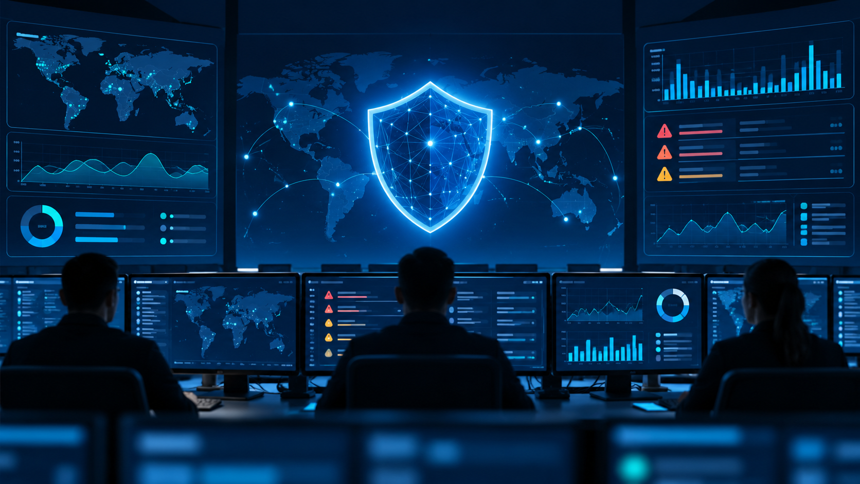 Konzeptionelles Security Operations Center mit Wazuh-orientierter Überwachung und Alarmvisualisierung